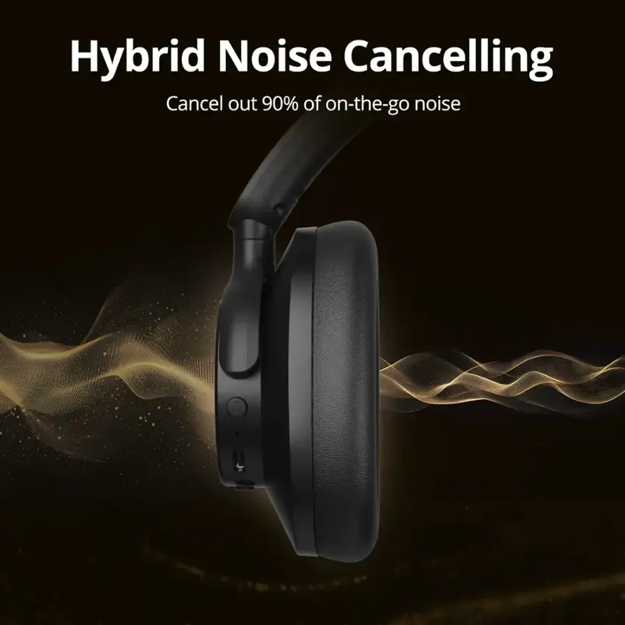Hybrid Noise Cancelling: Cancel out 90% of on-the-go noise.