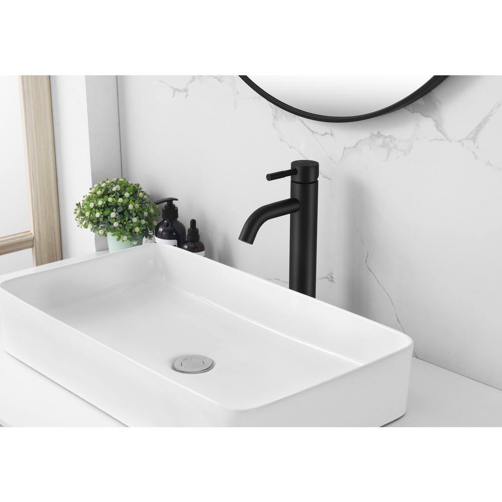 Alt View 9. Elegant Kitchen and Bath - Victor Single Hole Single Handle Bathroom Faucet in Matte Black - Matte Black.