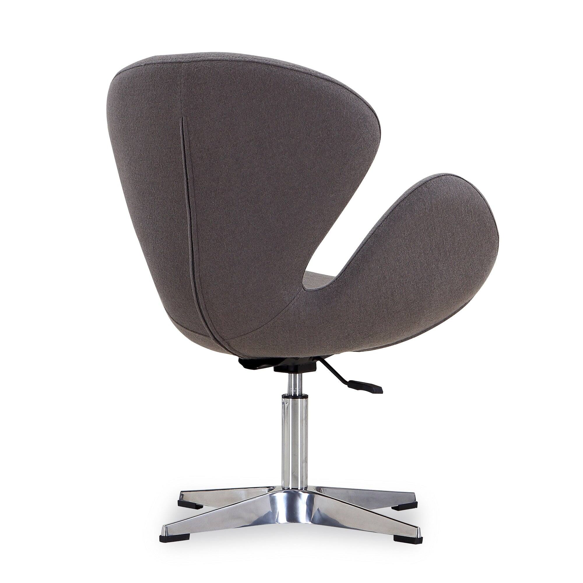 Alt View 3. Manhattan Comfort - Raspberry Modern Upholstered Swivel Lounge Chair - Set of 2 - Gray.