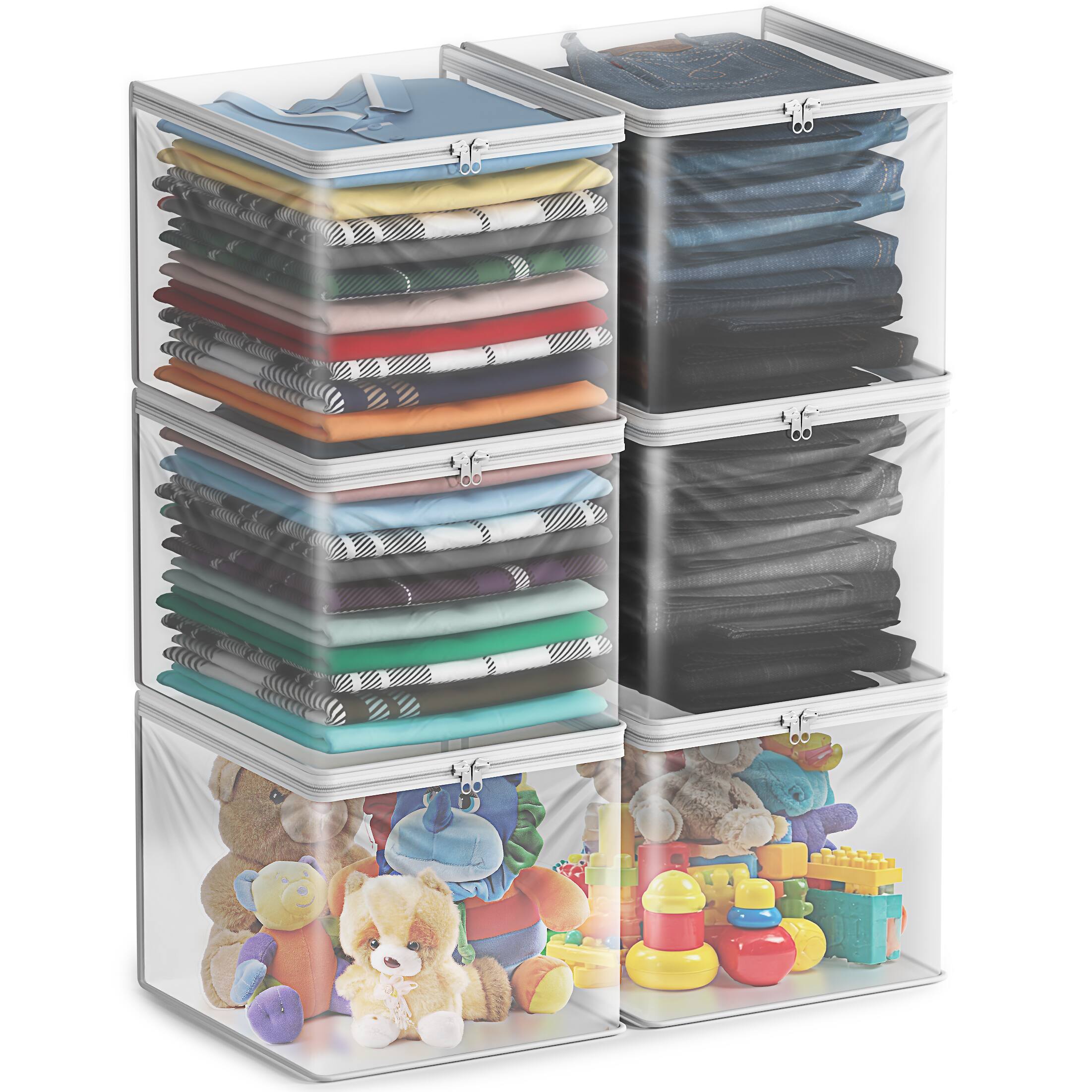Alt View 7. Sorbus - Sorbus 6 Pack Clear Storage Cube with Zipper & Carry Handles - Clear.