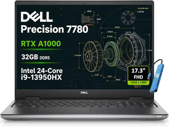 48.00 DELL SECTION A-A Precision 7780 RTX A1000 120.00 32GB DDR5
32.00
155.20 0 98.00 0 70.00
0 101.60
125.30
Intel 24-Core i9-13950HX
41.50
72.30
108.50
17.3" FHD 1920 x 1080
ts Computers
SECTION 120 SCALE :2
DELL
