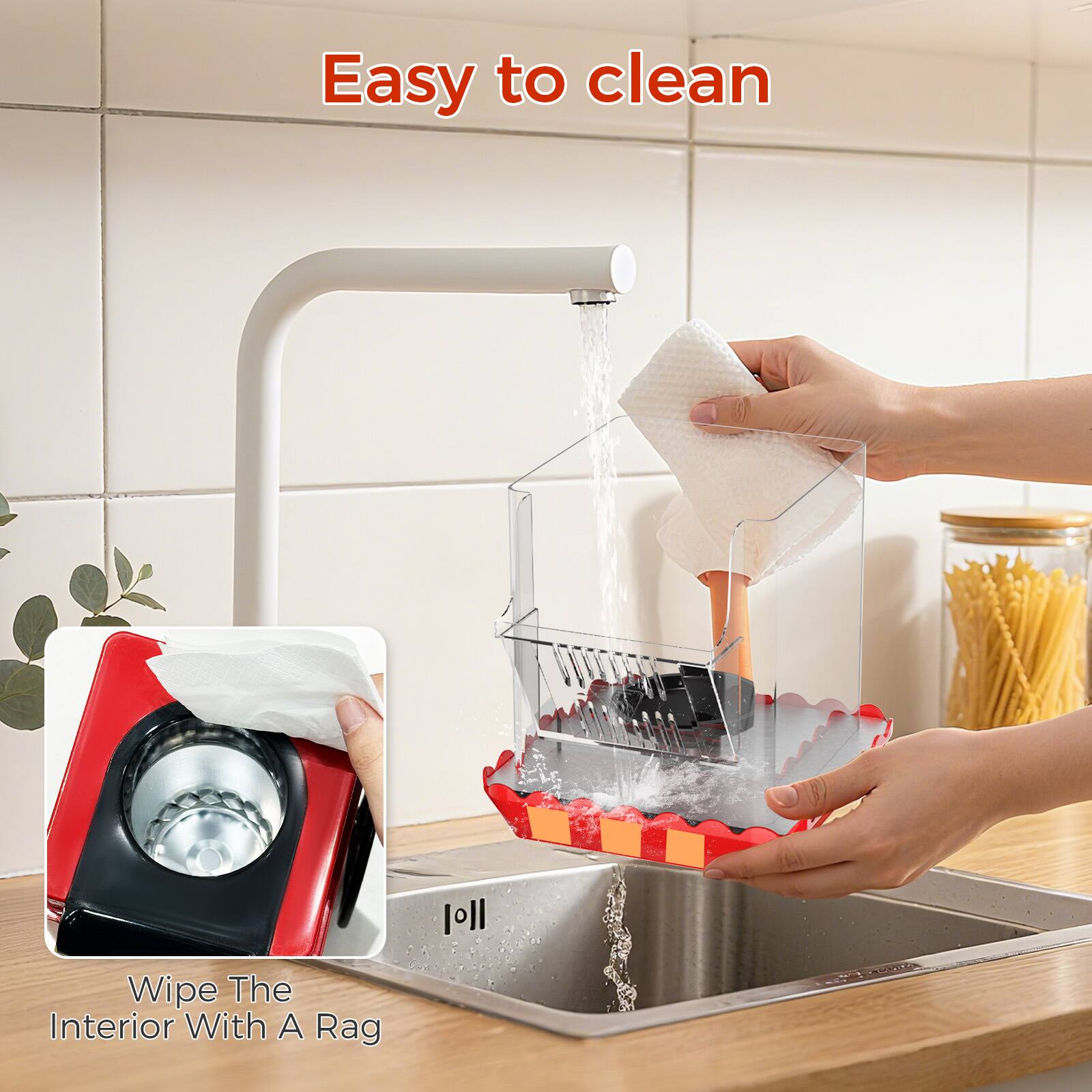 Easy to clean

Wipe the interior with a rag