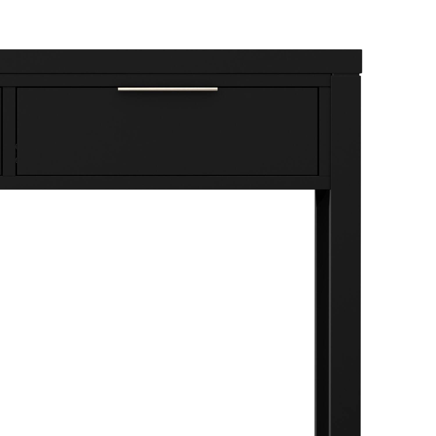 Alt View 7. Simpli Home - Hollander 60 inch Wide Solid Wood Contemporary Console Table in Black - Black.
