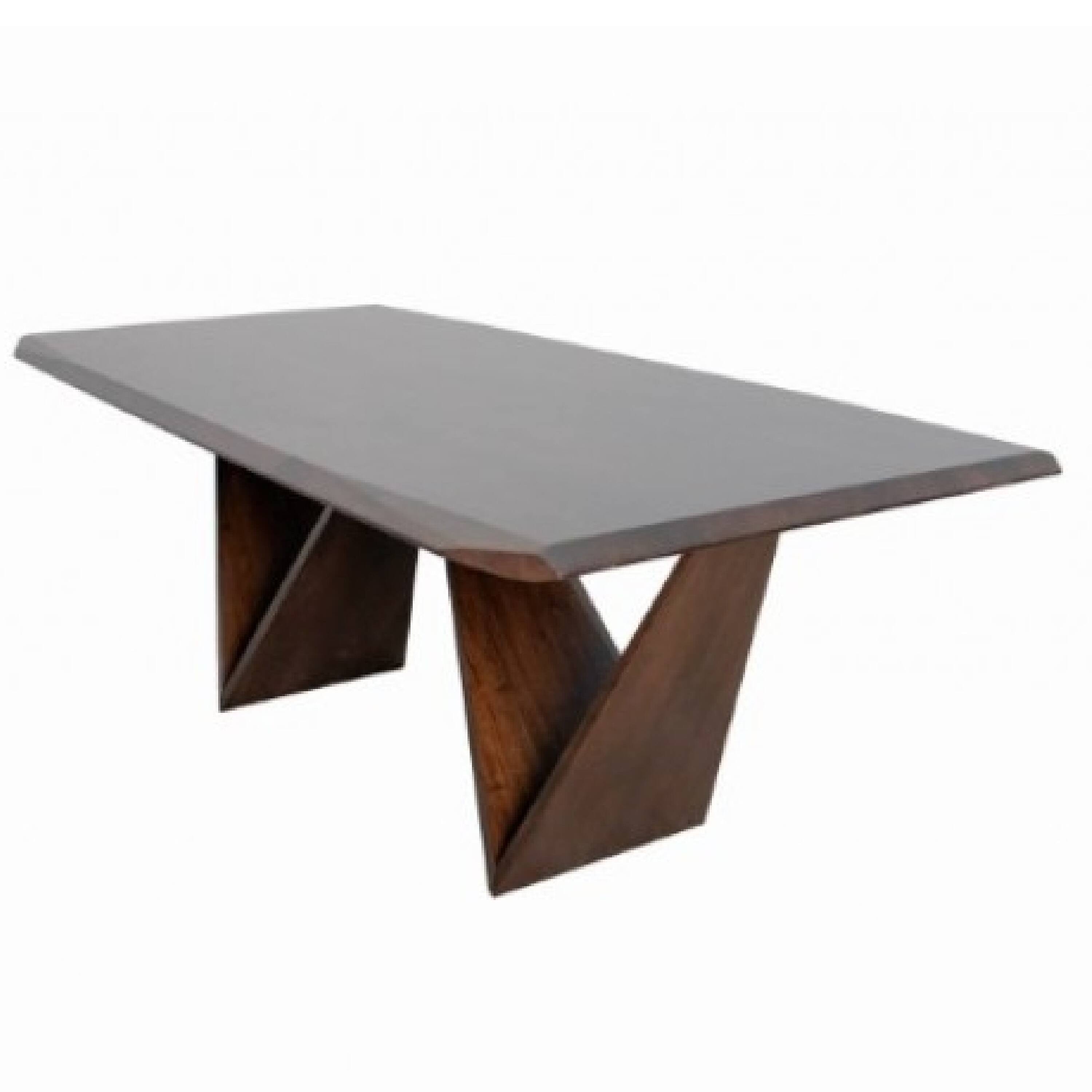 Alt View 1. Manhattan Lane - Rumy Dining Table, Diamond Profile Edges, Brown Solid Wood, 83 Inch - Walnut Brown.