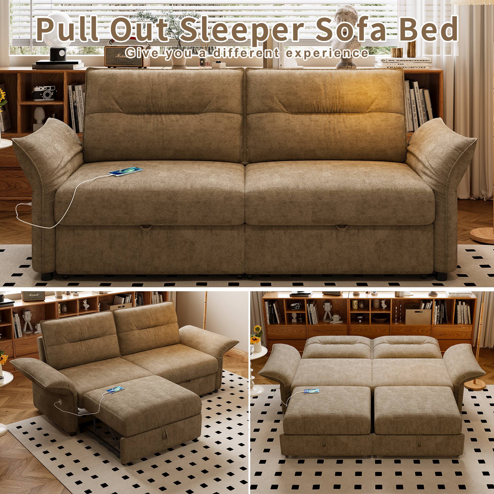 Pull Out Sleeper Sofa Bed  
Give you a different experience