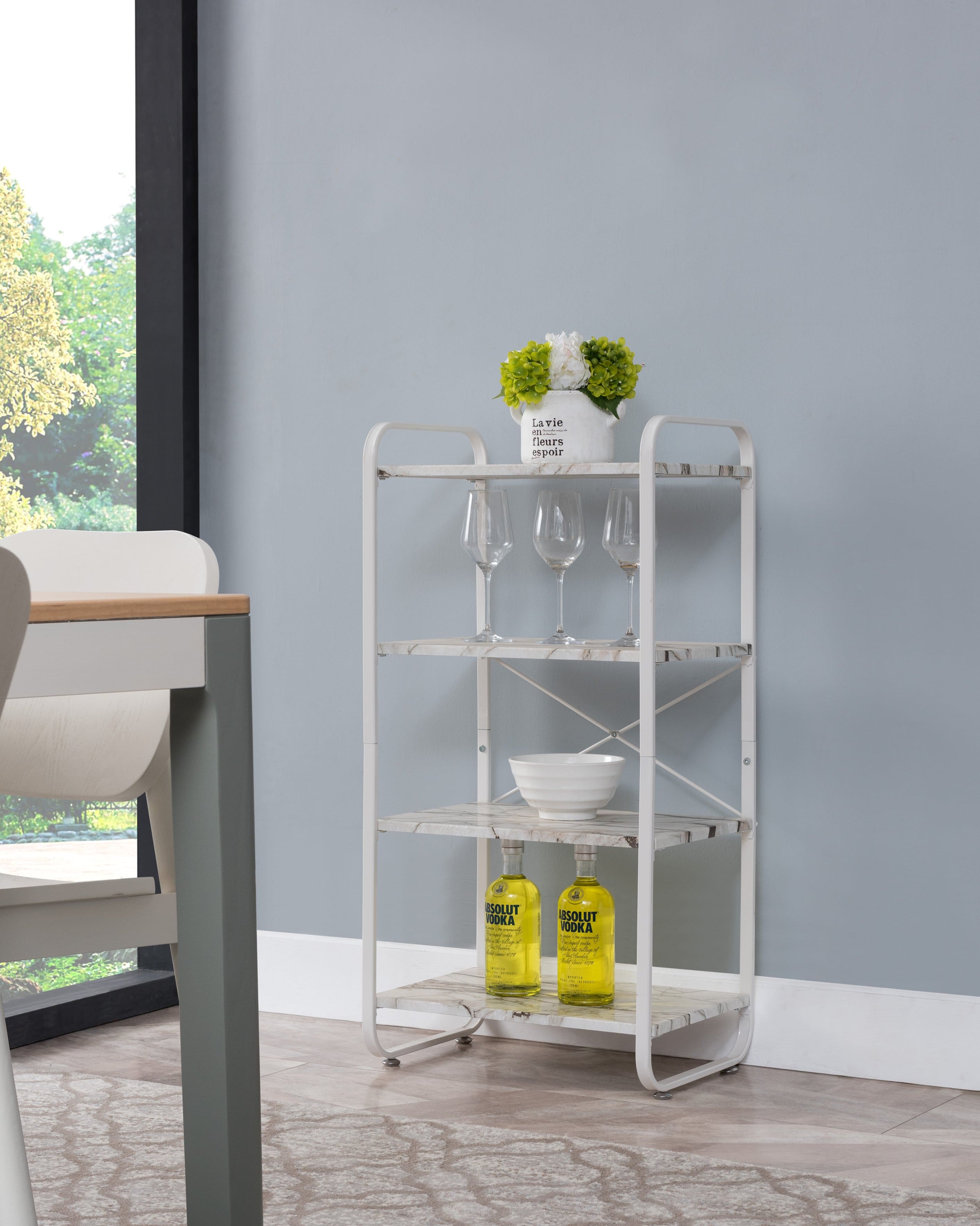 Kings Brand Furniture - Hillcrest 4-Tier Baker's Rack - White