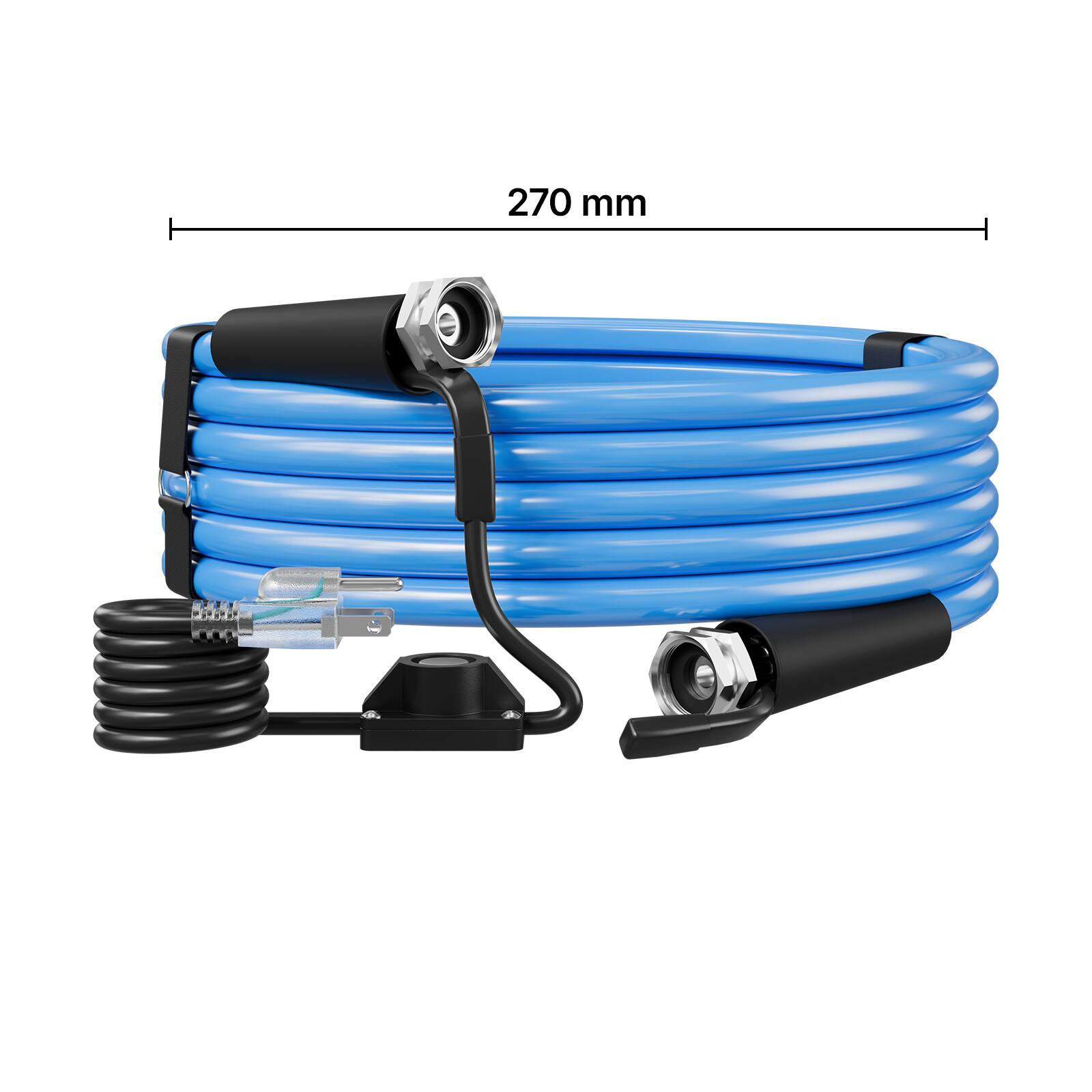 Alt View 4. VEVOR - 30FT Heated Water Hose for RV Antifreeze to -45°F Drinking Water Hose, 1/2" ID, Smooth Surface, Built-in Thermostat - Blue;Black.