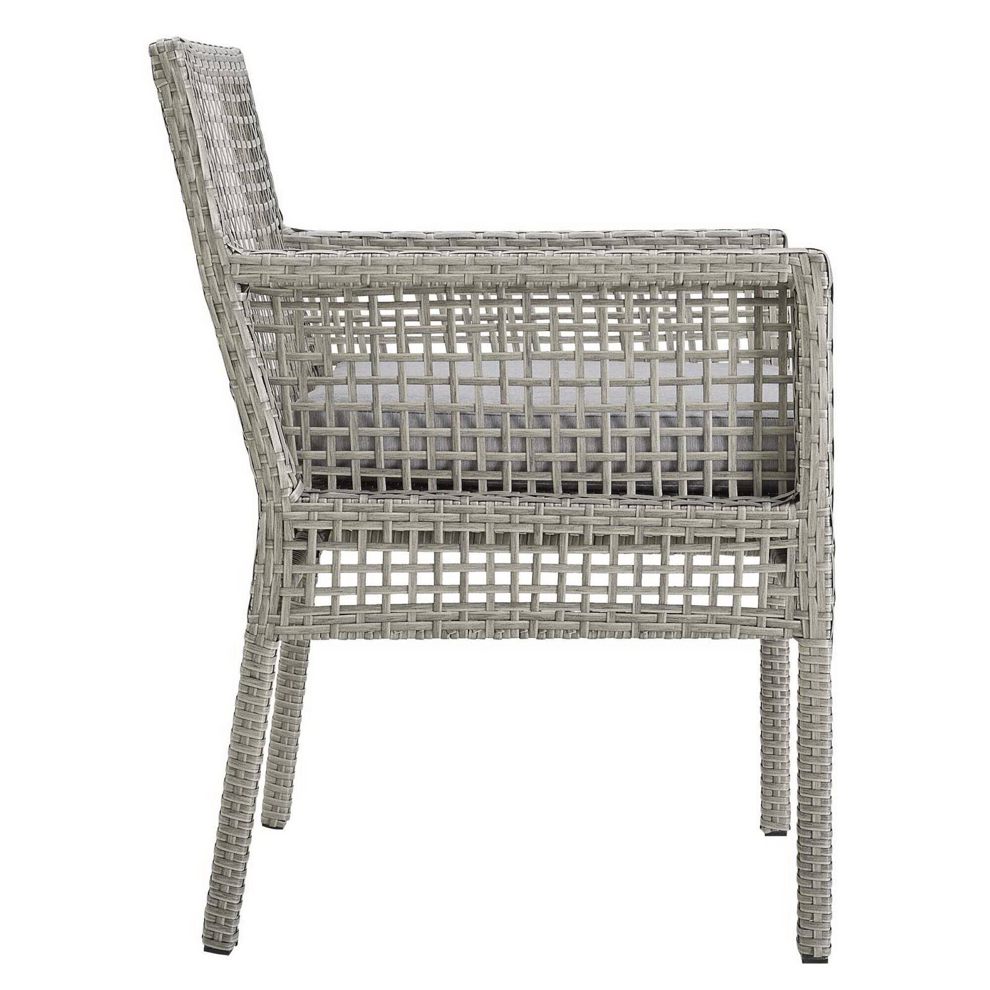 Alt View 2. Modway - Aura Outdoor Patio Wicker Rattan Dining Armchair by Modway - Gray Gray.
