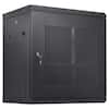 Front. VEVOR - 12U Wall Mount Server Cabinet, 15.5'' Depth, Network Rack Enclosure, Supports up to 200 lbs, Secure Locking System - Black.