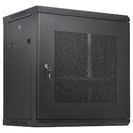 VEVOR - 12U Wall Mount Server Cabinet, 15.5'' Depth, Network Rack Enclosure, Supports up to 200 lbs, Secure Locking System - Black