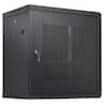 VEVOR - 12U Wall Mount Server Cabinet, 15.5'' Depth, Network Rack Enclosure, Supports up to 200 lbs, Secure Locking System - Black