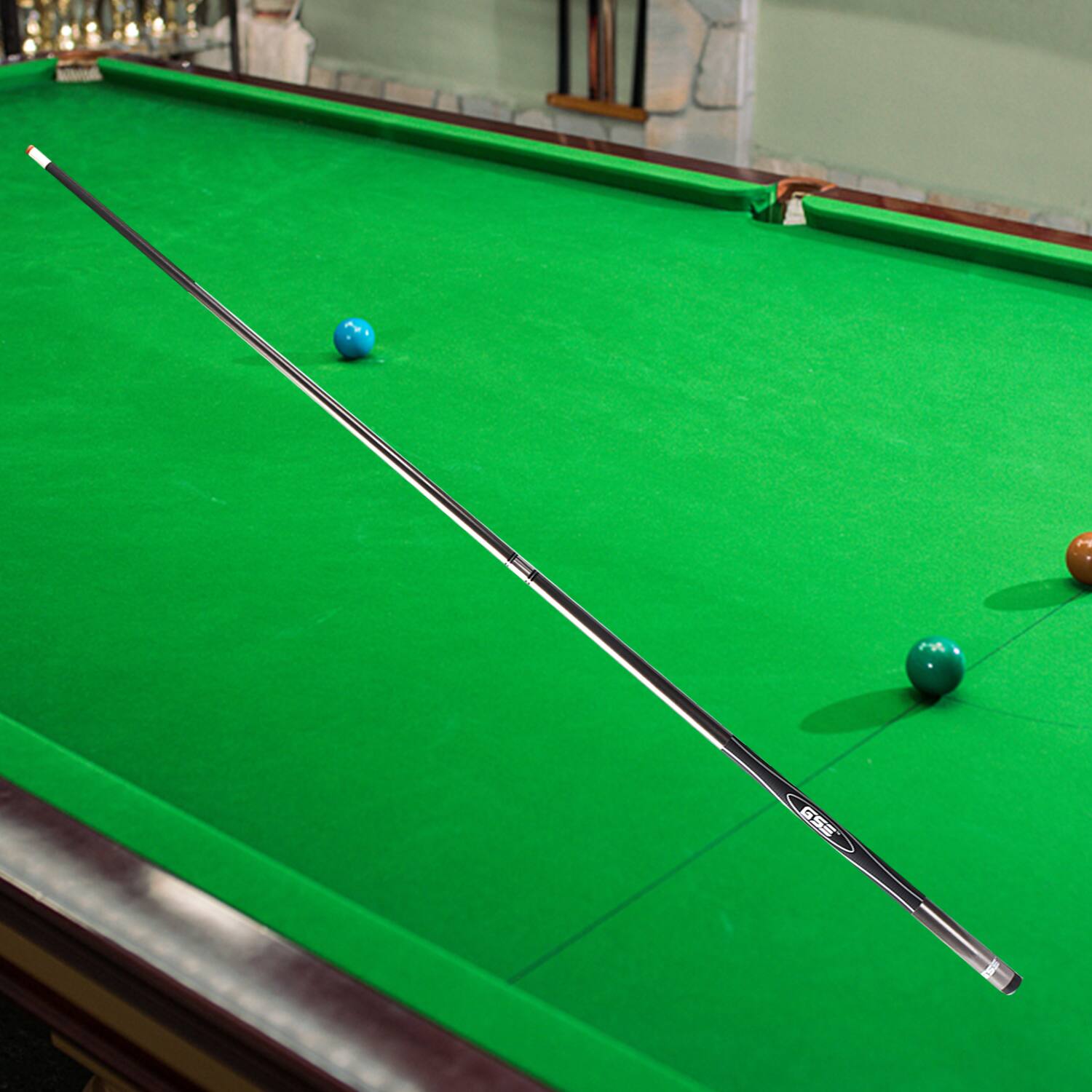 Alt View 1. GSE Games & Sports Expert - 58" 2-Piece Slick Grey Fiberglass Graphite Composite Billiard Pool Cue Stick for Men/Women - 21oz - Grey.