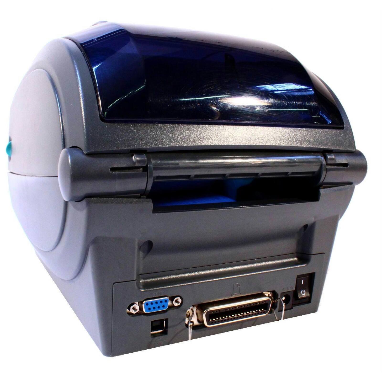 Back. Zebra - GK420D Direct Thermal Barcode Label Printer 203 DPI USB Serial Parallel Ports GK42-202510-001 - Gray.