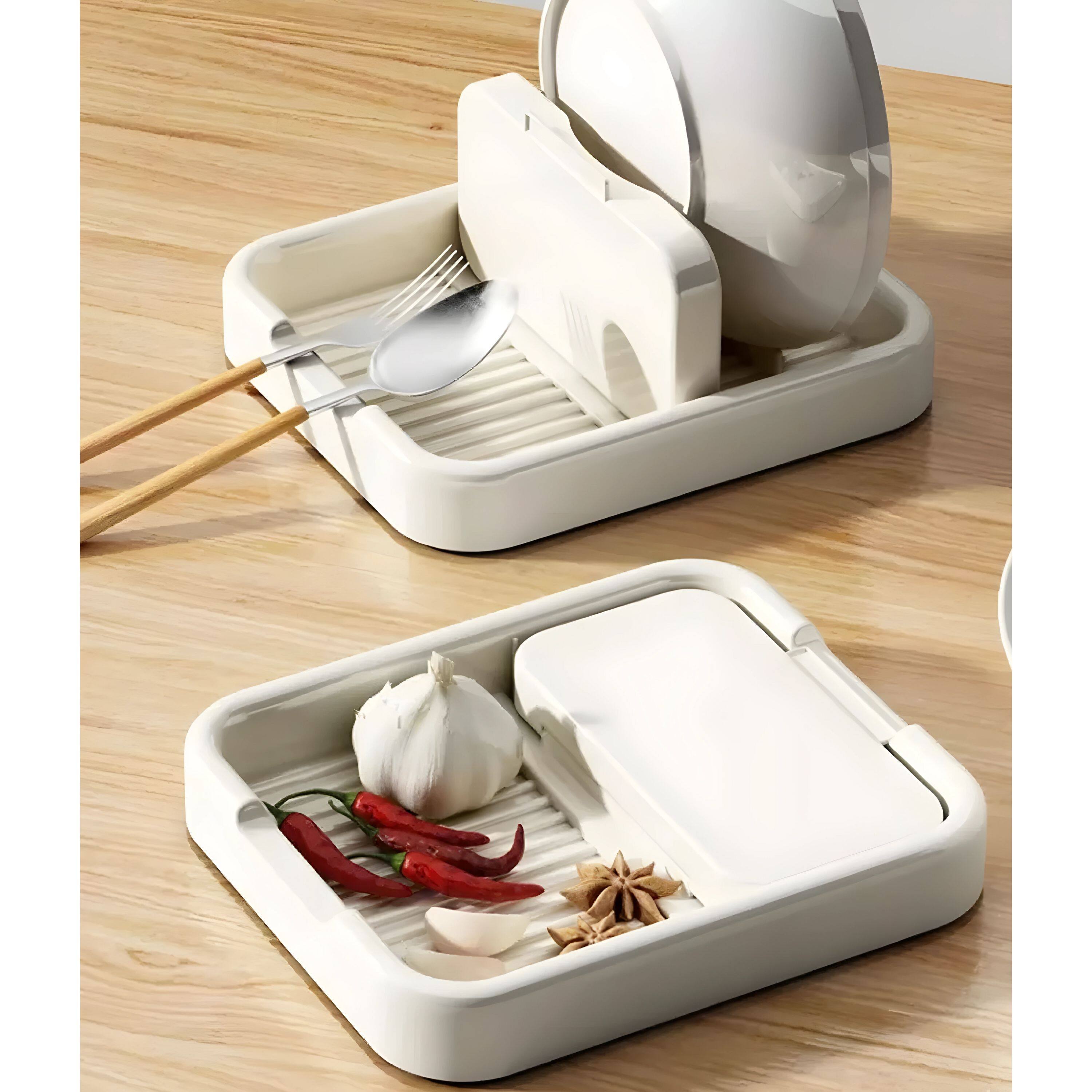 Left. Kitcheniva - Kitchen Pot Cover & Spoon Rest Rack - White.