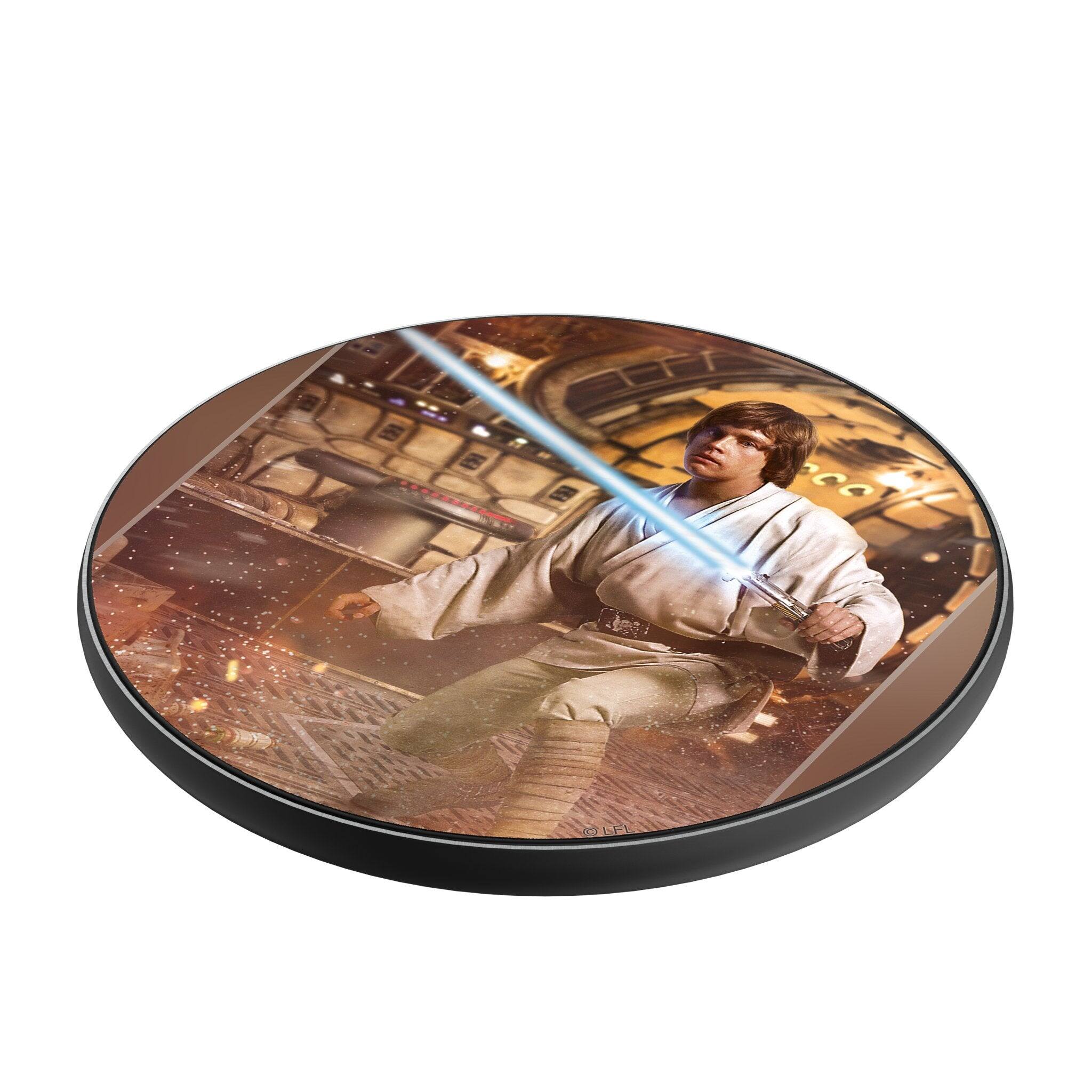 Angle. Keyscaper - Star Wars: A New Hope Portrait 15-Watt Wireless Charger - Luke Skywalker.
