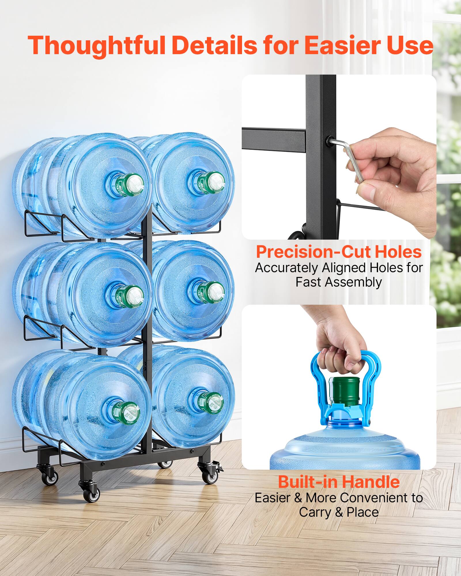Thoughtful Details for Easier Use

Precision-Cut Holes
Accurately Aligned Holes for Fast Assembly

Built-in Handle
Easier & More Convenient to Carry & Place