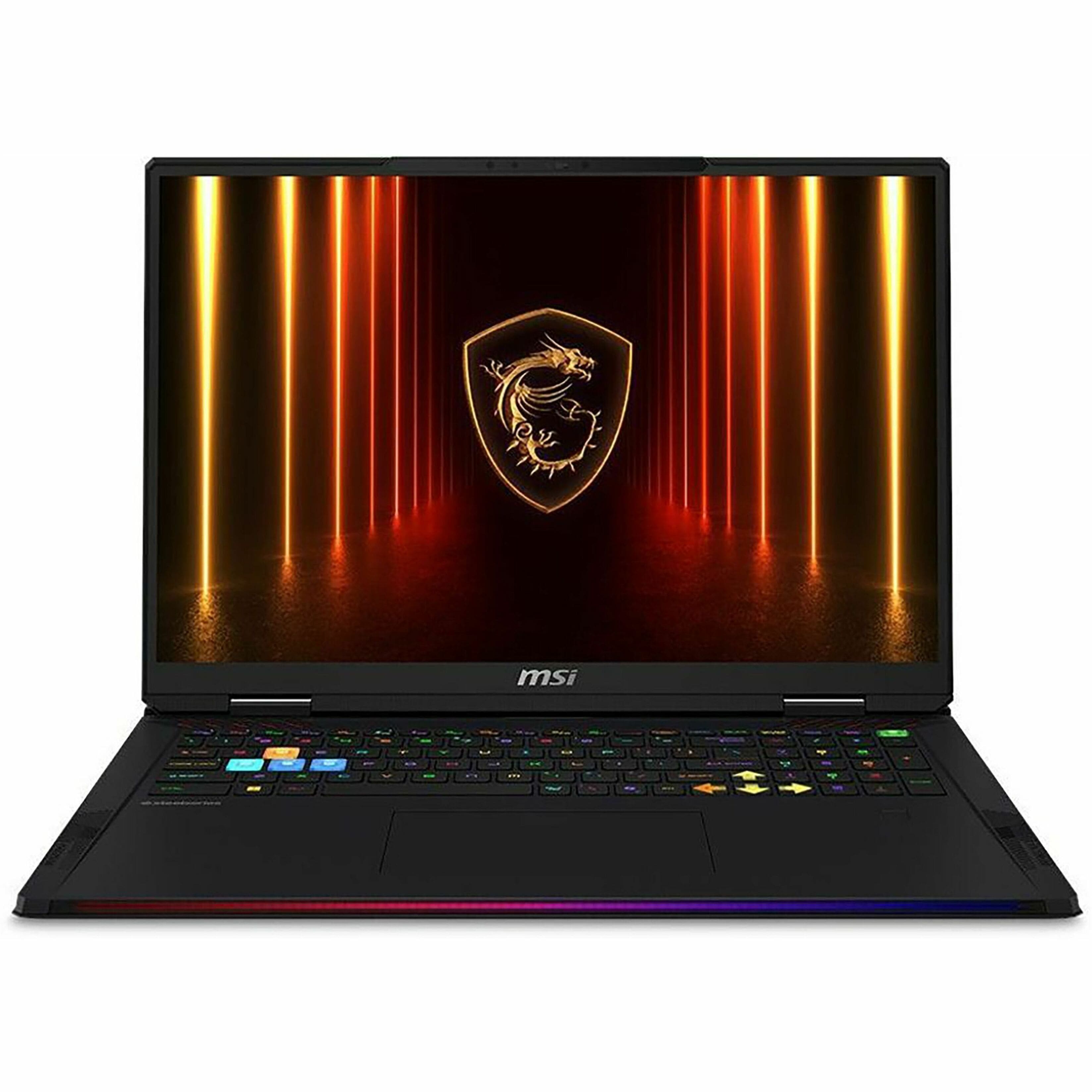 MSI - 18" Gaming Laptop 3840 x 2400 () - Intel Core Ultra 9 285HX with 64GB Memory - GeForce RTX 5090 - 2 TB SSD - Core Black, Black - Angle_Zoom