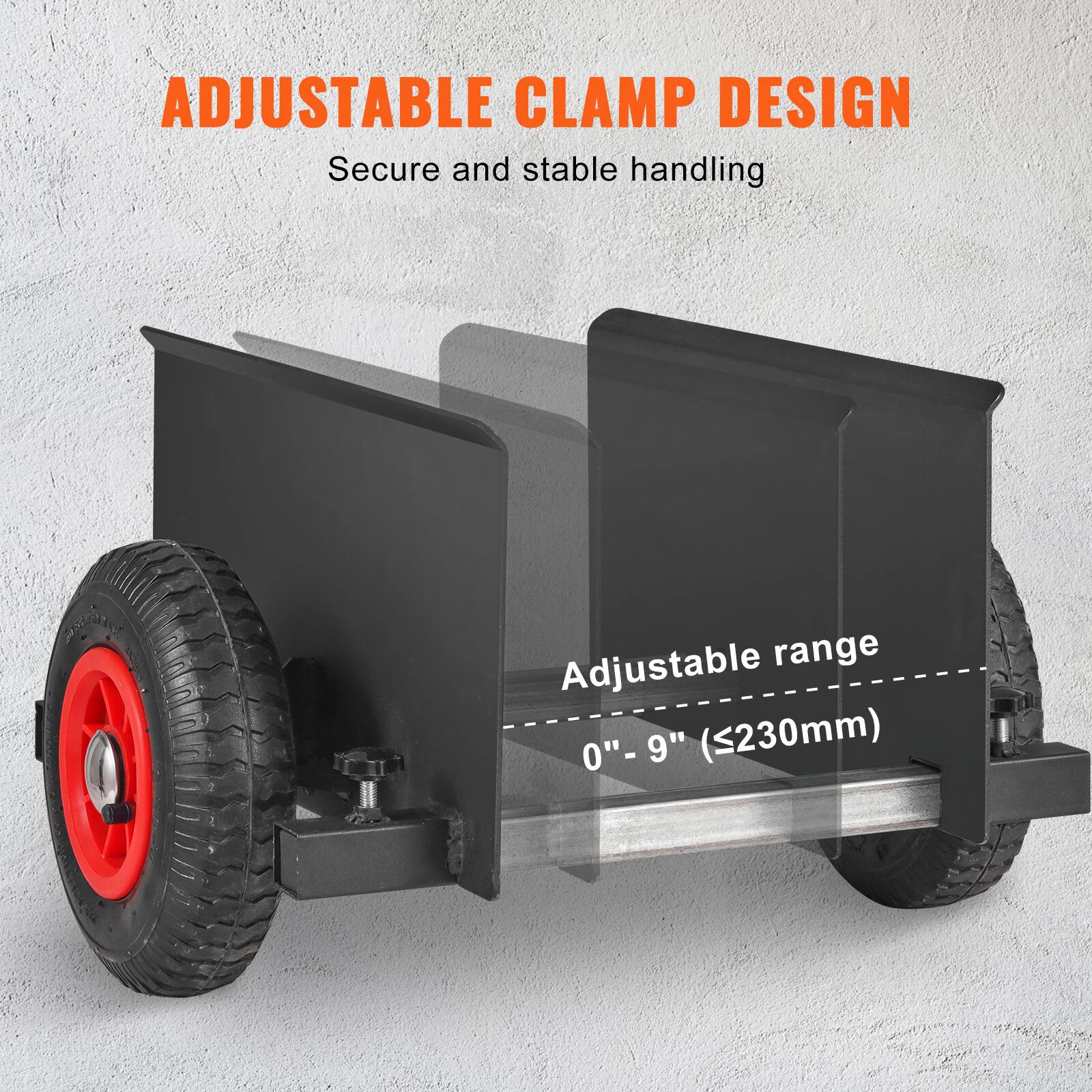 ADJUSTABLE CLAMP DESIGN  
Secure and stable handling  
Adjustable range - 0" - 9" (<230mm)
