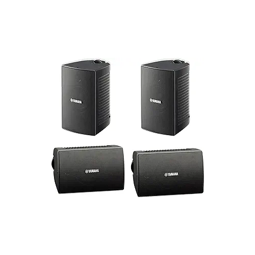 Yamaha - NS-AW194BL High-Performance All-Weather Outdoor Speakers | 4 Speakers Bundle - Black
