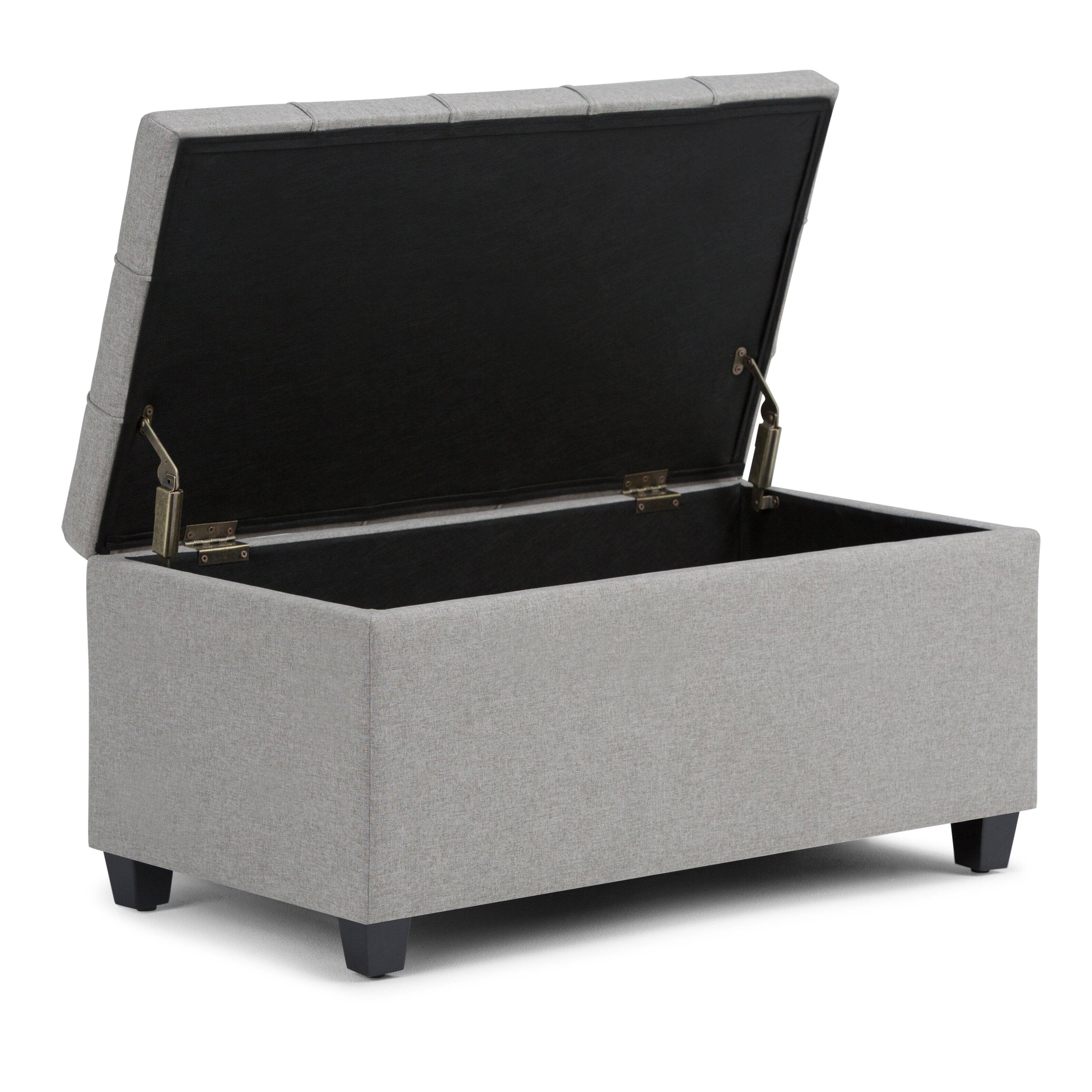 Left. Simpli Home - Sienna Storage Ottoman Bench - Dove Gray.