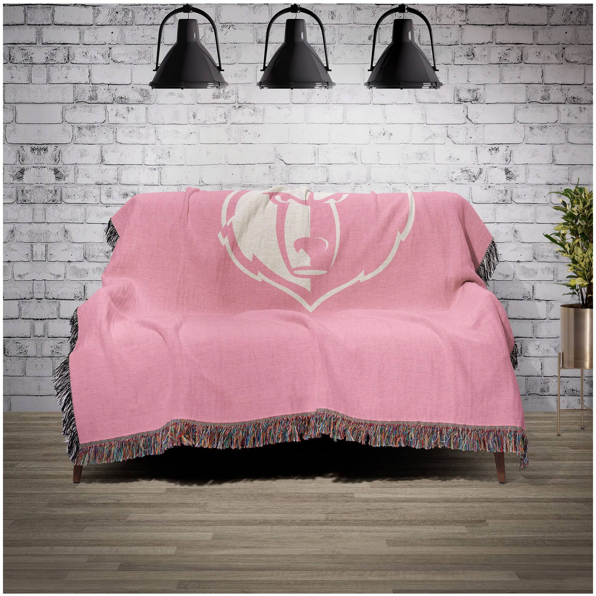 Alt View 1. Chad & Jake - Memphis Grizzlies Woven Blanket - Pink.