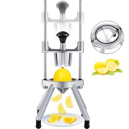 VEVOR - 4-Section Commercial Easy Wedger Stainless Steel Blade Fruit Lime Slicer, Lemon Cutter for Home Bar Restaurant - Silver