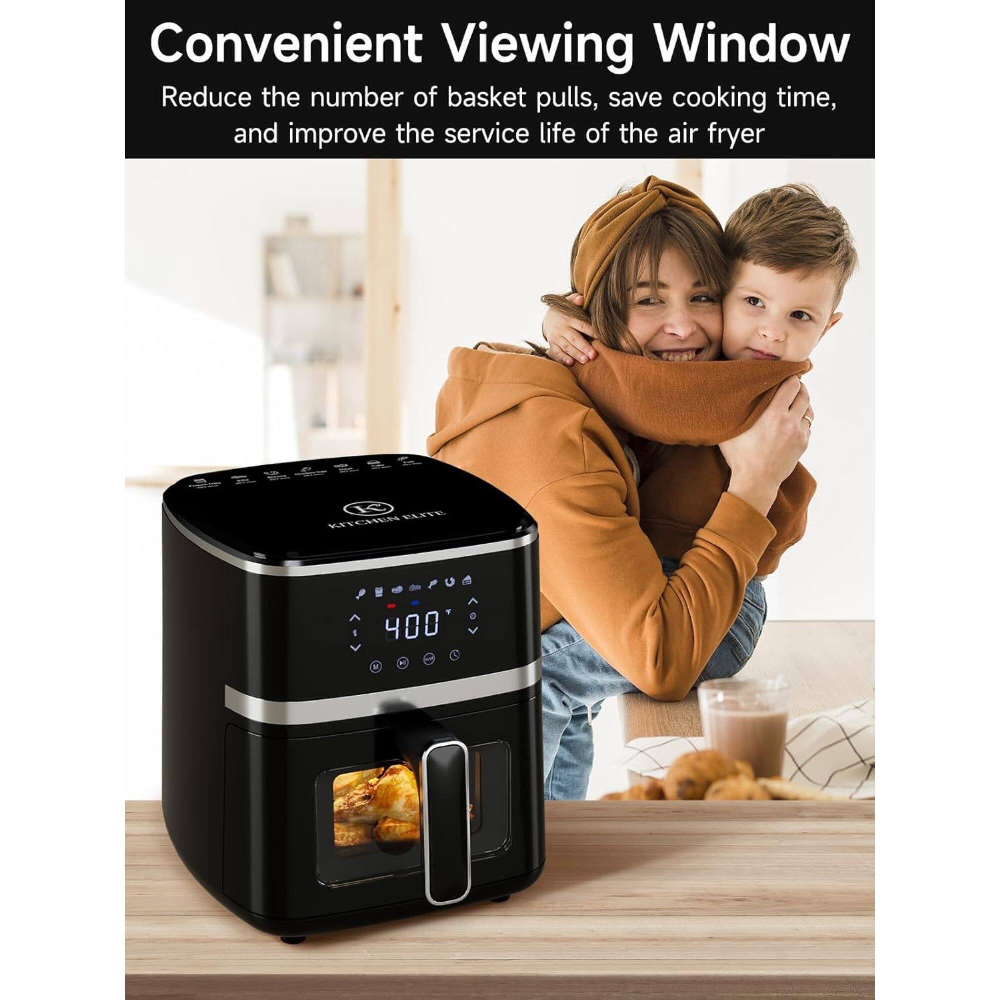 Convenient Viewing Window  
Reduce the number of basket pulls, save cooking time, and improve the service life of the air fryer