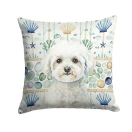 Kitcheniva - 18" x 18" Coastal Sea Design Throw Pillow Home Decor Bichon Frise - Multicolor