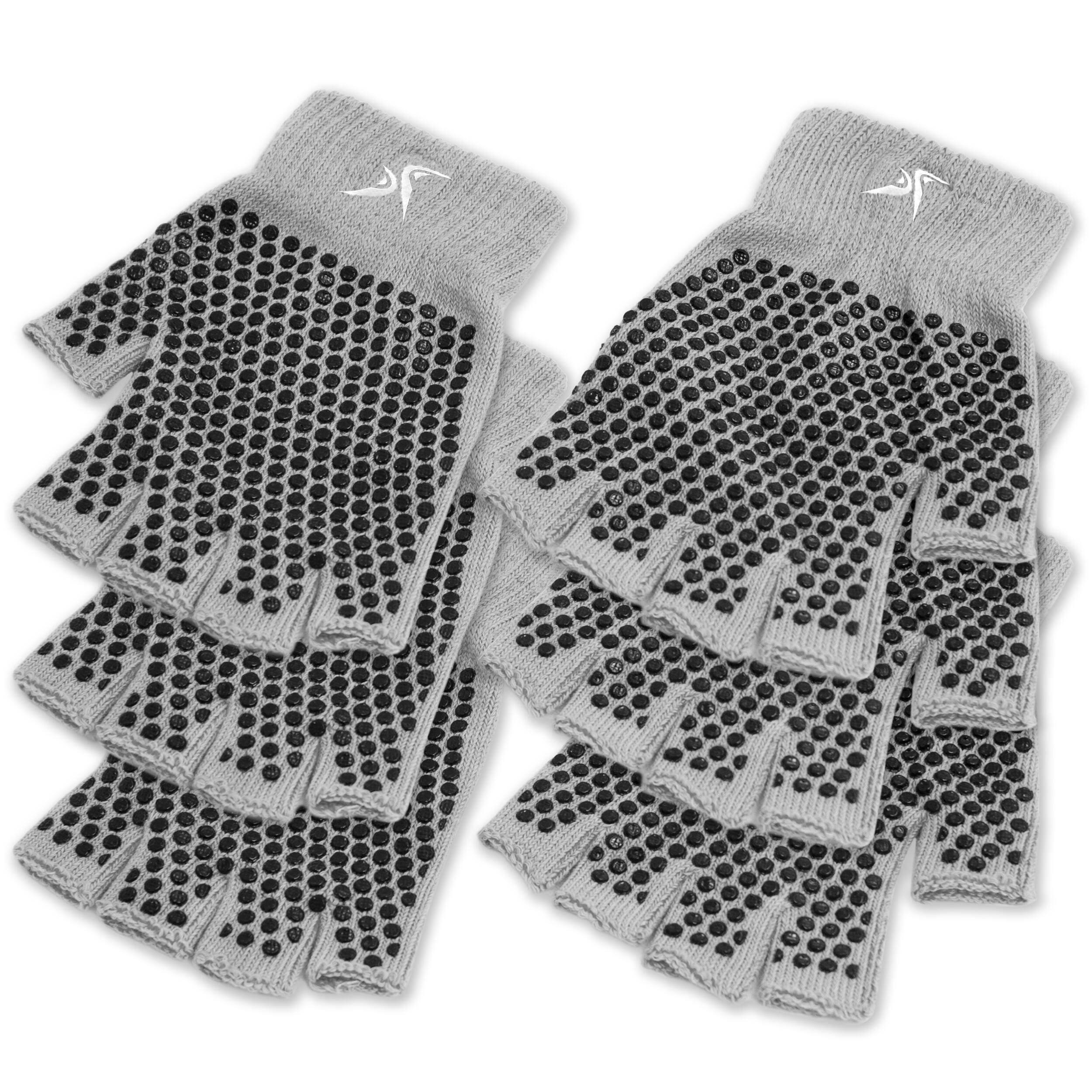 ProsourceFit - Grippy Yoga Gloves, Pack of 3 - Grey