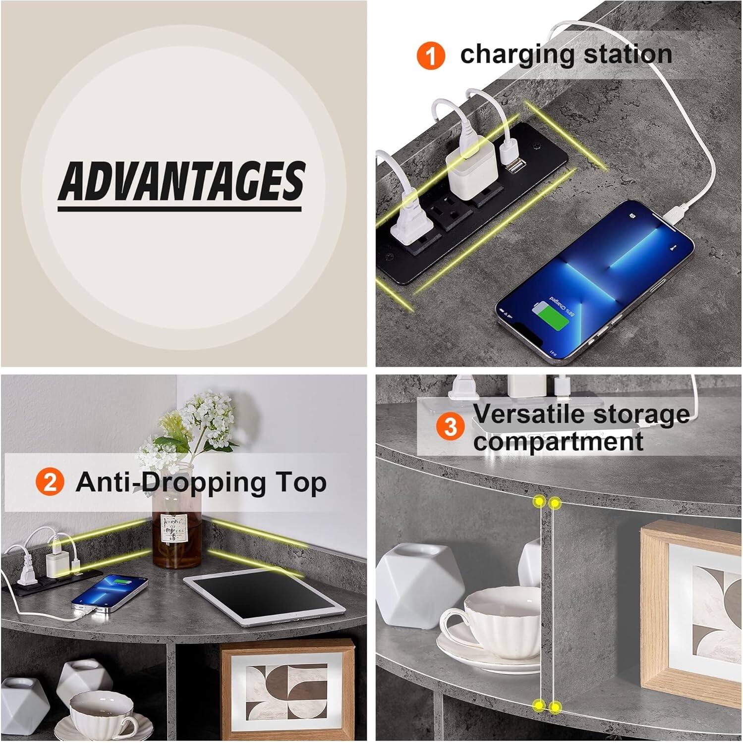 1. Charging Station  
2. Anti-Dropping Top  
3. Versatile Storage Compartment