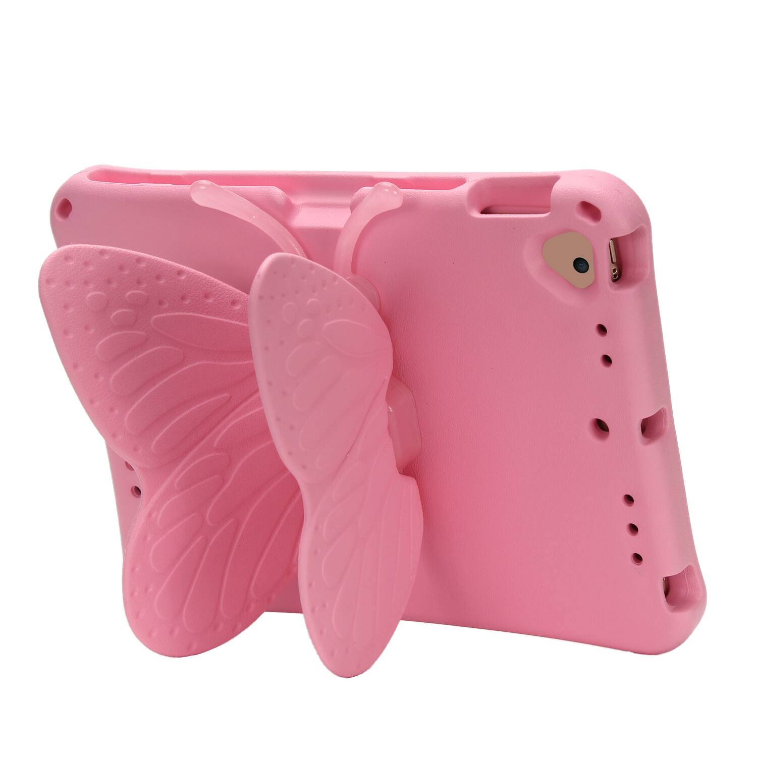 Left. UUCOVER - Butterfly Case for iPad 9th 8th 7th Gen 10.2-inch (2021/2020/2019),Shockproof EVA Kids Case 360° Rotating Stand Cover - Pink.