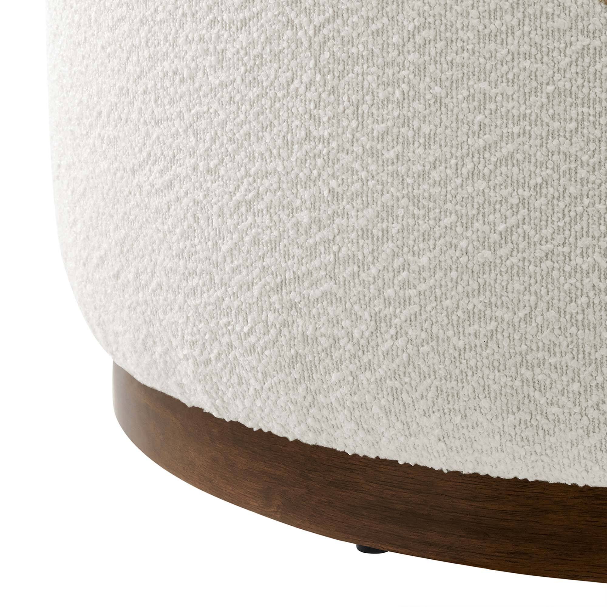 Alt View 3. Modway - Tilden Large 29" Round Boucle Upholstered Ottoman by Modway - Cloud Walnut.