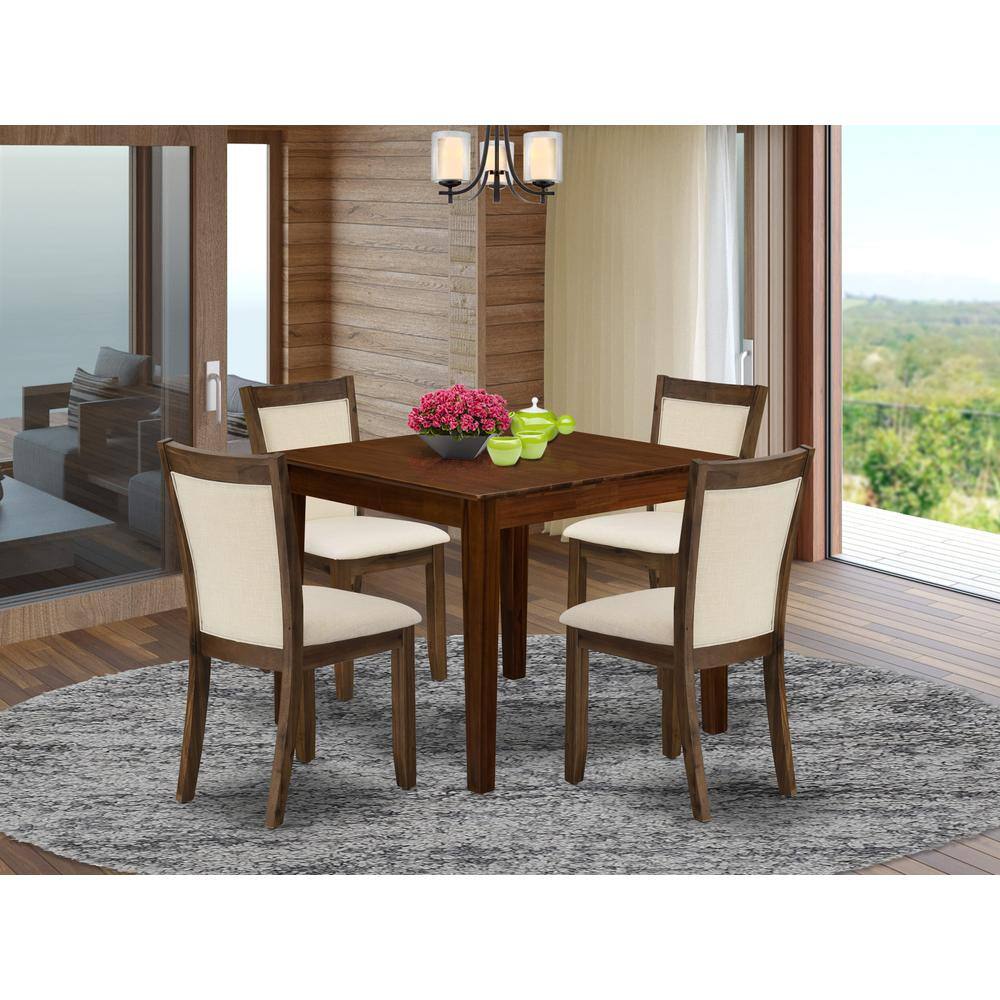 Alt View 3. East West Furniture - 5 Pc Dining Set Consist of a Square Dining Table and 4 Parson Chairs - Grey.