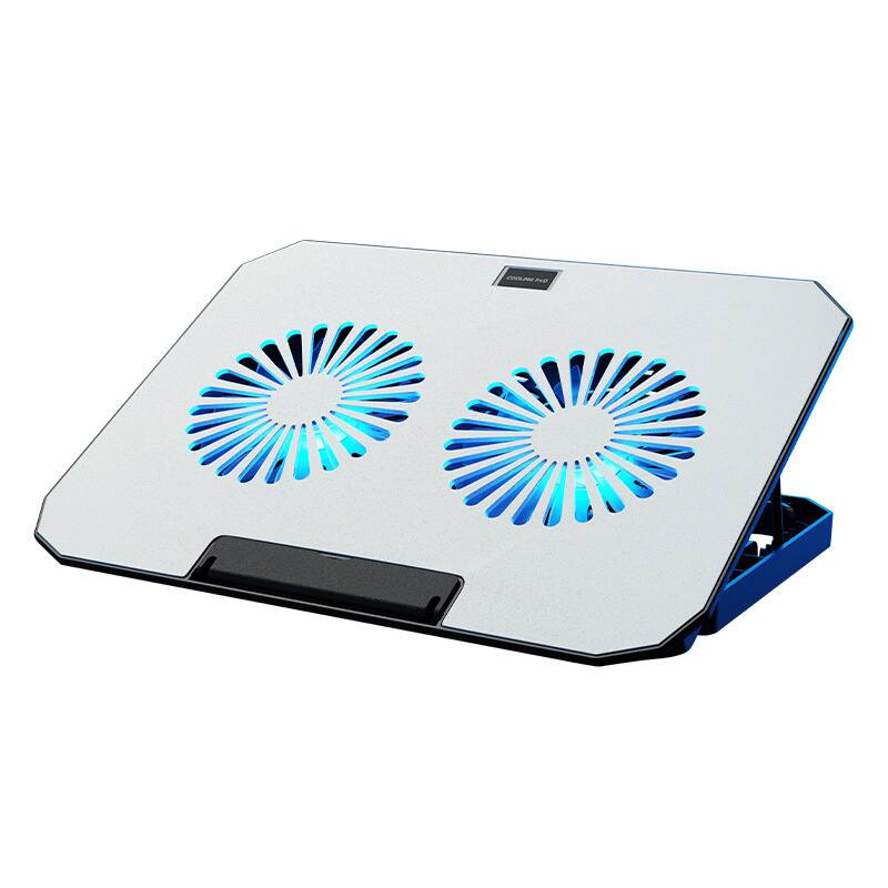 Front. Cluzine - Aluminum Alloy Laptop Cooling Base Dual Silent Fans Luminous Radiator for 17 Inch Laptops.