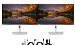 2 x Dell P2725QE 27" 4K UHD USB Type-C Hub Monitor (P2725QE) + Cleaning Kit