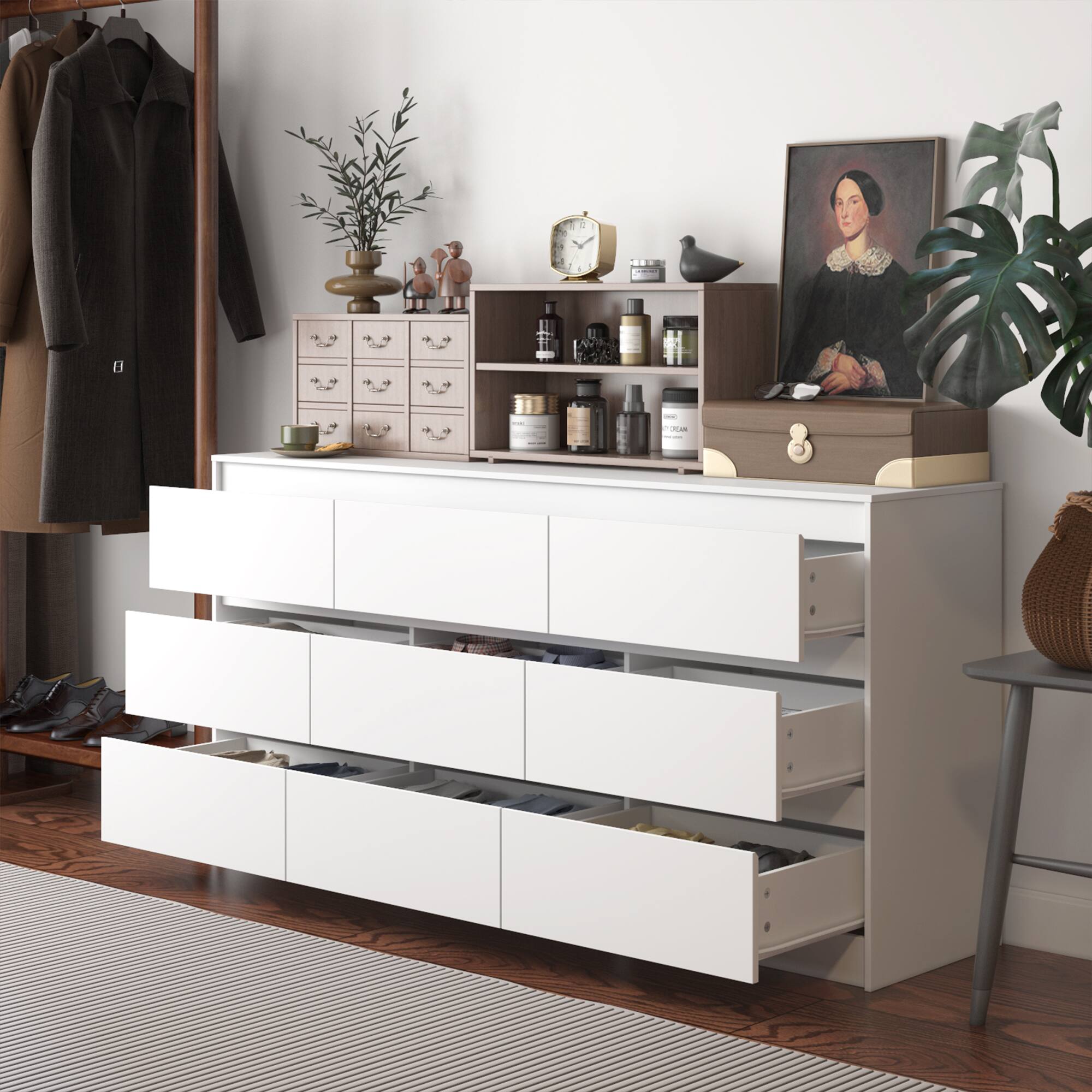 Alt View 6. FUFU&GAGA - FUFU&GAGA 9 - Drawer Horizontal Dresser: Maximize Storage, Simplify Spaces - White.