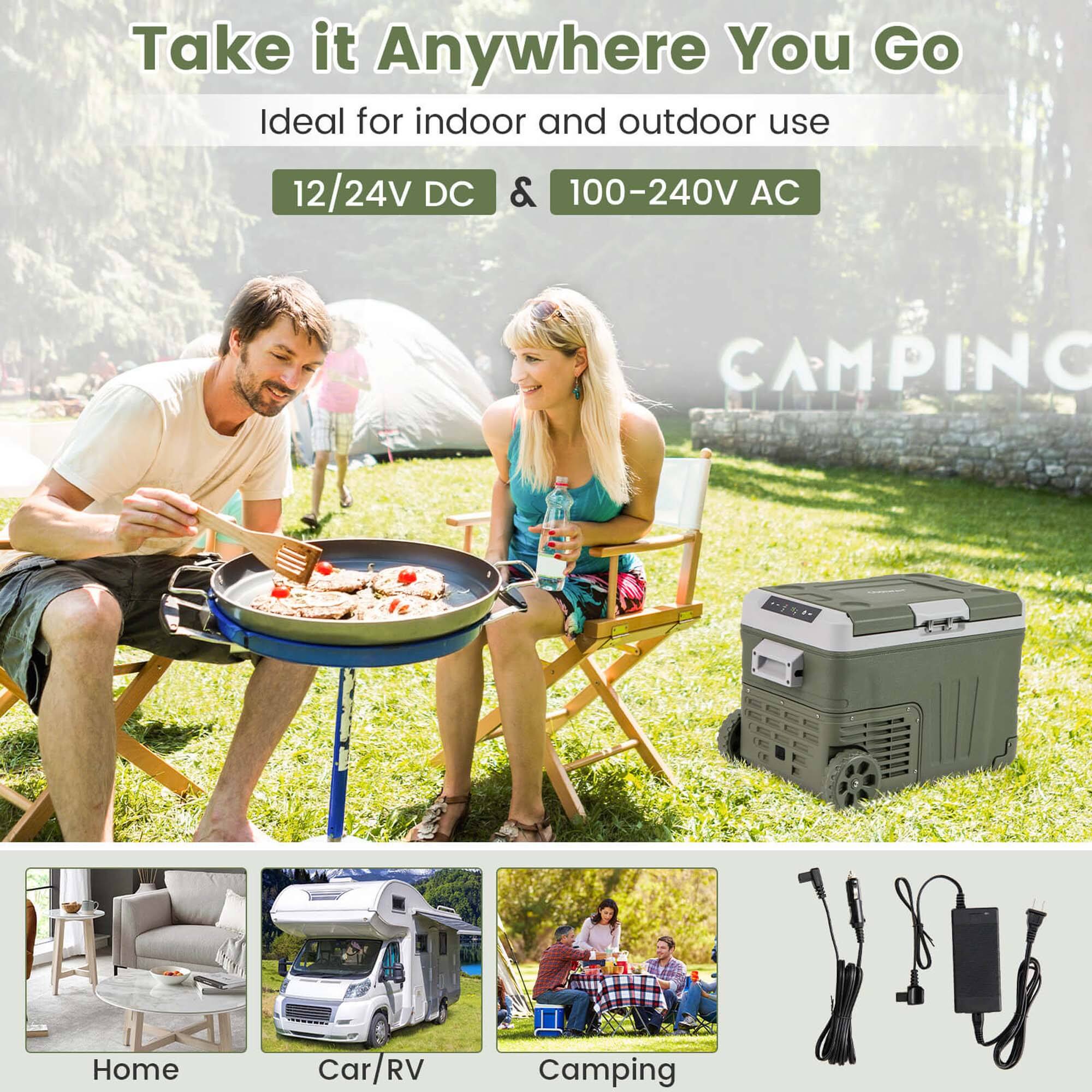 Take it Anywhere You Go  
Ideal for indoor and outdoor use  
12/24V DC & 100-240V AC  

Home  
Car/RV  
Camping