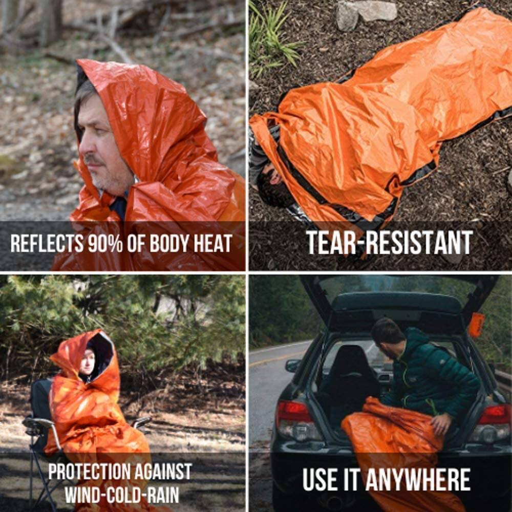 REFLECTS 90% OF BODY HEAT  
TEAR-RESISTANT  
PROTECTION AGAINST WIND-COLD-RAIN  
USE IT ANYWHERE