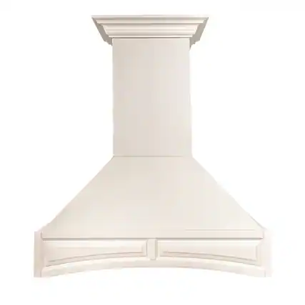 Front. ZLINE - 36" Wooden Wall Mount Range Hood, Includes Motor (321TT-36) - White.