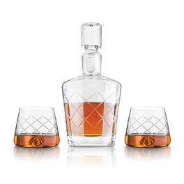 Final Touch - 4 Piece Lead-Free Crystal Whiskey Decanter Set - Clear