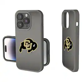 Keyscaper - NCAA - Colorado Buffaloes Linen Logo iPhone Soft Touch Case - 14 - Gray