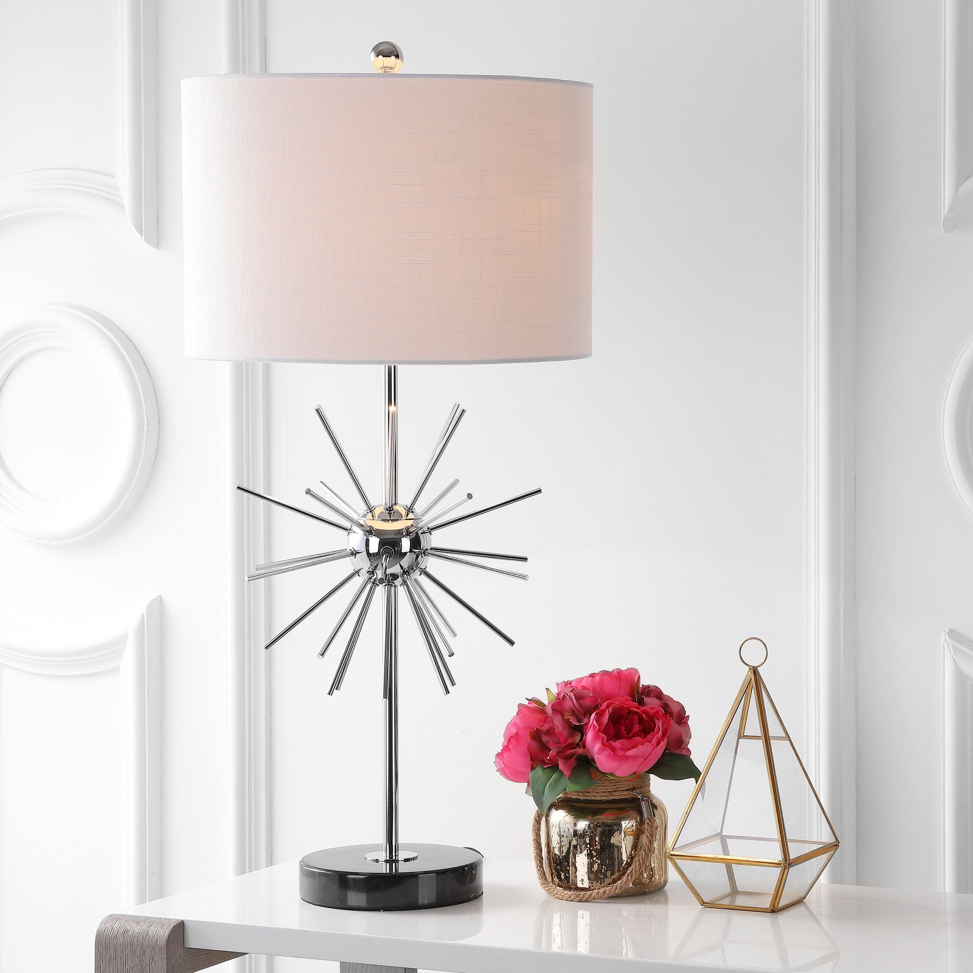 Alt View 5. Jonathan Y - Aria 31.5" Metal/Marble LED Table Lamp, Chrome (Set of 2) - Silver.