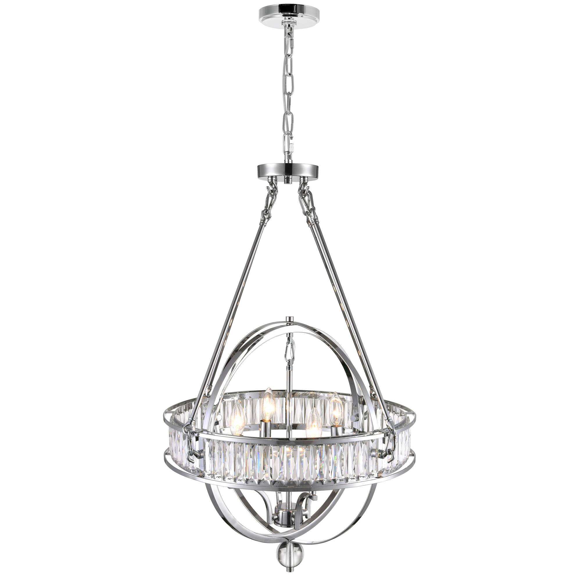 Left. CWI Lighting - Arkansas 4 Light Chandelier With Chrome Finish - Chrome.