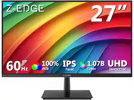 Z Z-Edge - U27P4K 27" IPS 4K Monitor, Ultra HD 3840 x 2160, 300 cd/m², 60Hz, HDMI + DP, 1.07B Colors, 100% sRGB - Black