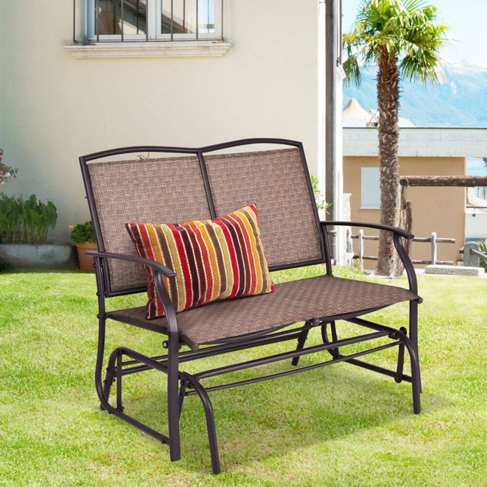 Alt View 1. Boyel Living - Iron Patio Rocking Chair for Outdoor Backyard and Lawn - Brown.