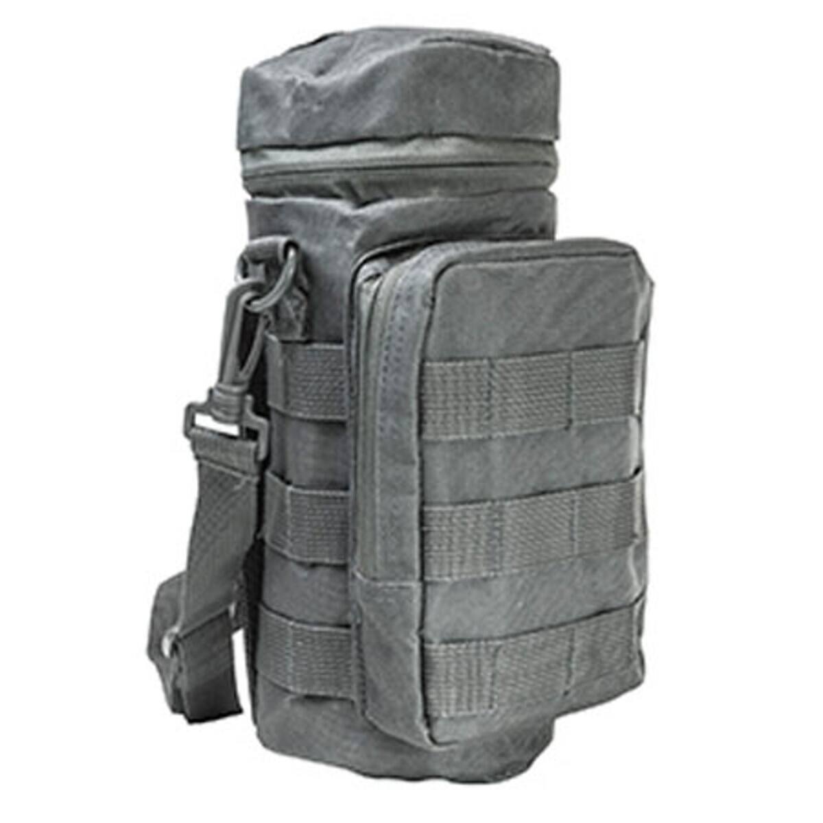Front. NcSTAR - NcSTAR Vism MOLLE Hydration Bottle Carrier, Urban Gray - Gray.