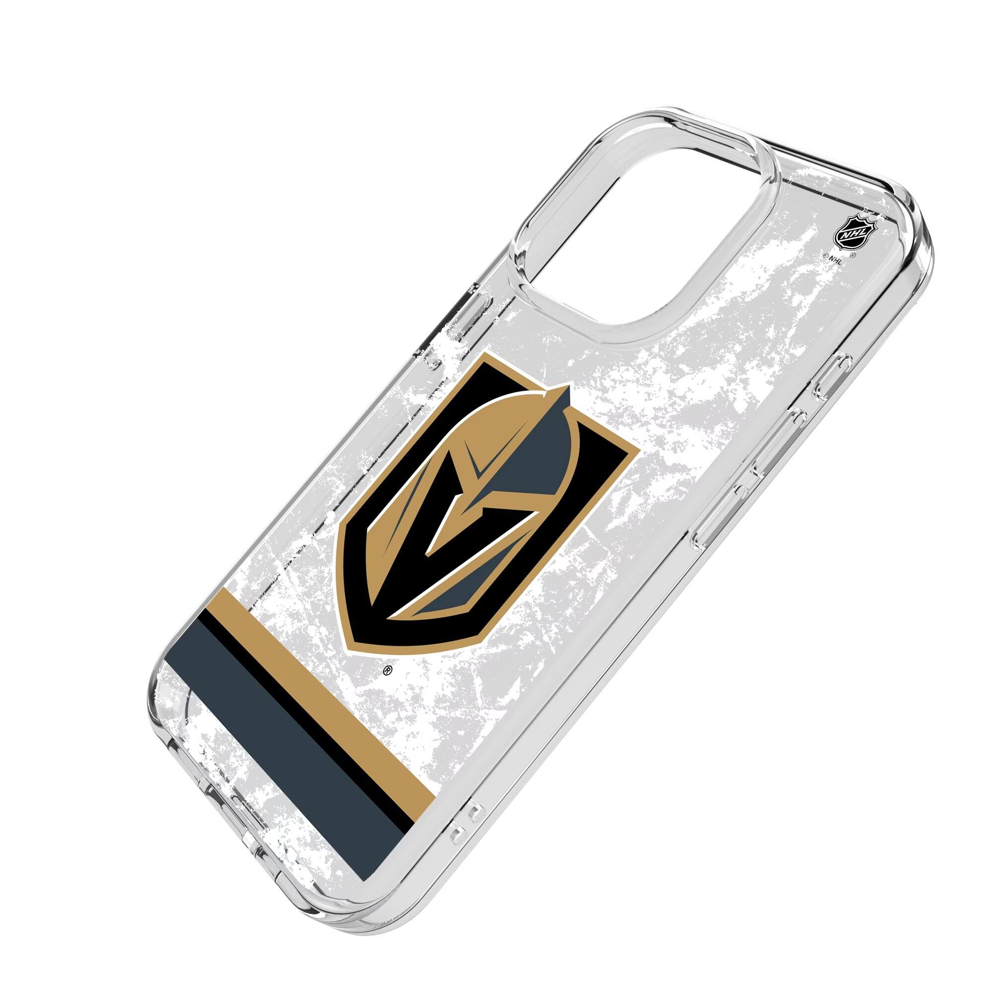 Alt View 1. Keyscaper - Vegas Golden Knights iPhone Stripe Clear Ice Case - 13 Pro Max - Multicolor.