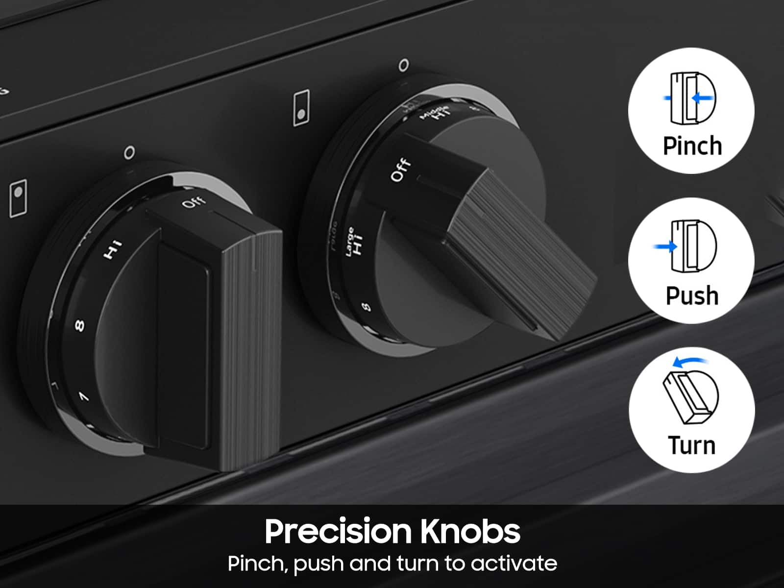 Precision Knobs: Pinch, Push and Turn to Activate