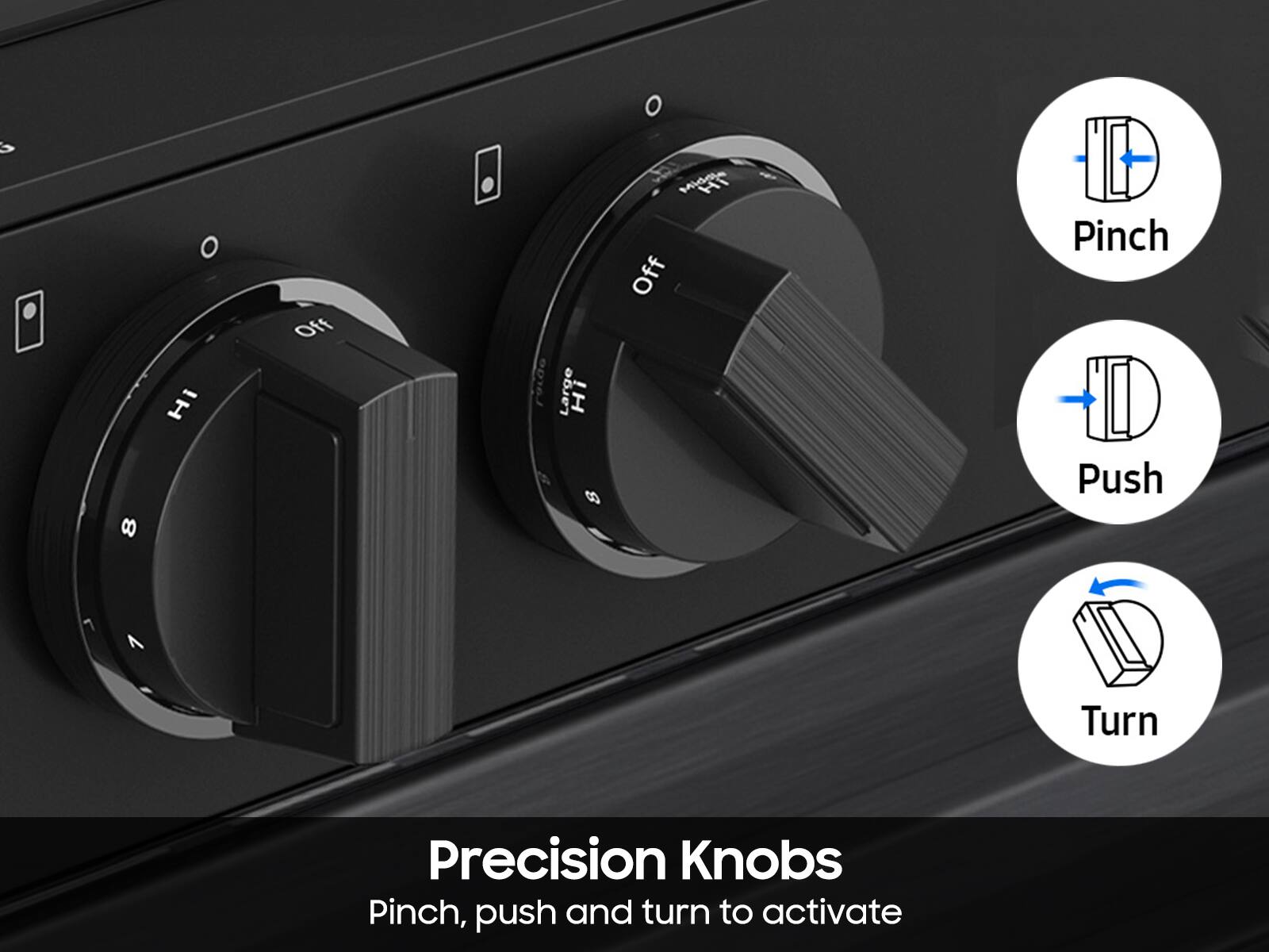 Precision Knobs: Pinch, Push and Turn to Activate