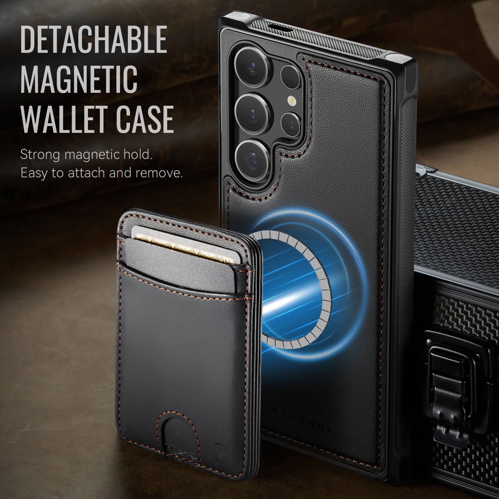 DETACHABLE MAGNETIC WALLET CASE

Strong magnetic hold. Easy to attach and remove.